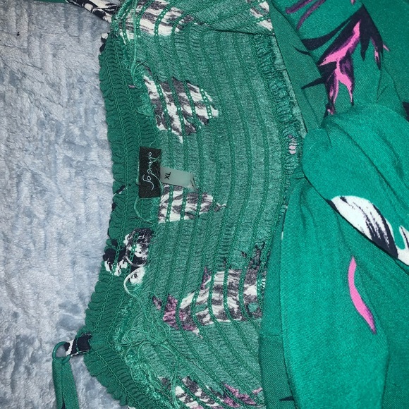 GREEN/FLOWER LONG DRESS - Picture 3 of 3